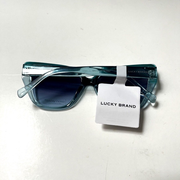New Original LUCKY BRAND Sunglasses Green Crystal Cat Eye Translucid Acetate - Picture 6 of 7